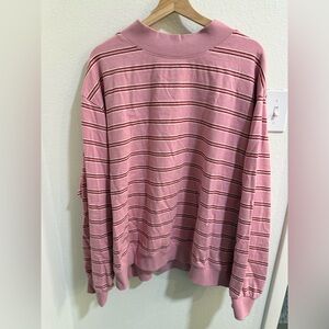PARKE Valentines Day Striped Mockneck Pullover - Sweetheart Stripe